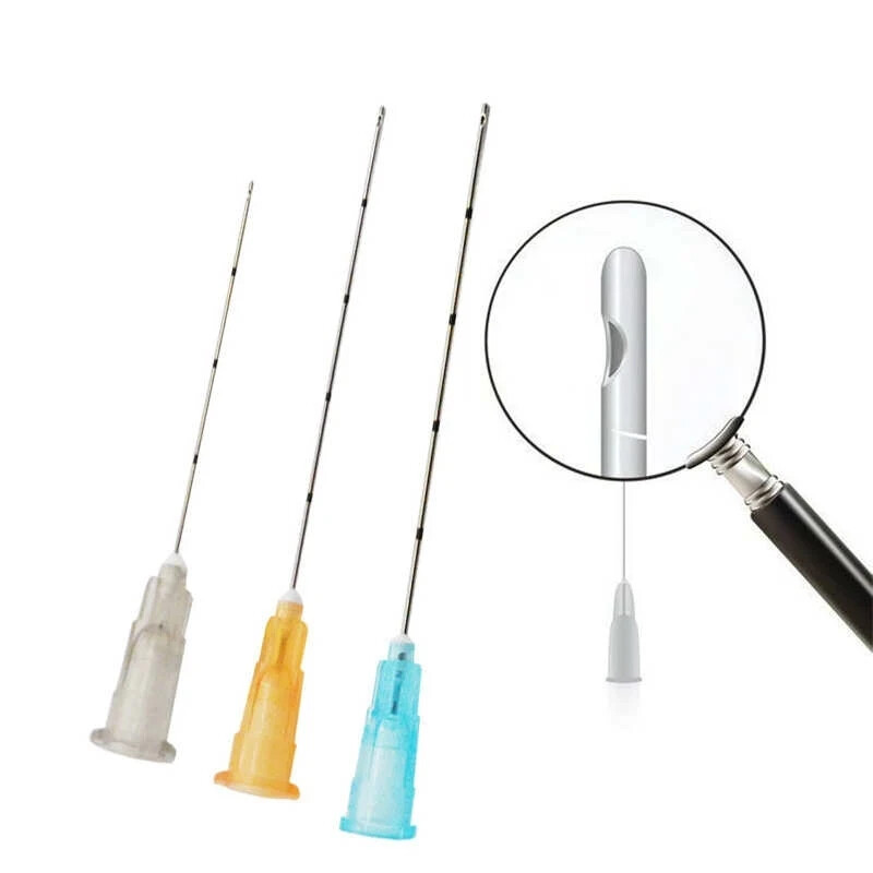 Portable New Micro Cannula Pins with Puncture, Blunt Tip for Fillers 10pcs Pins