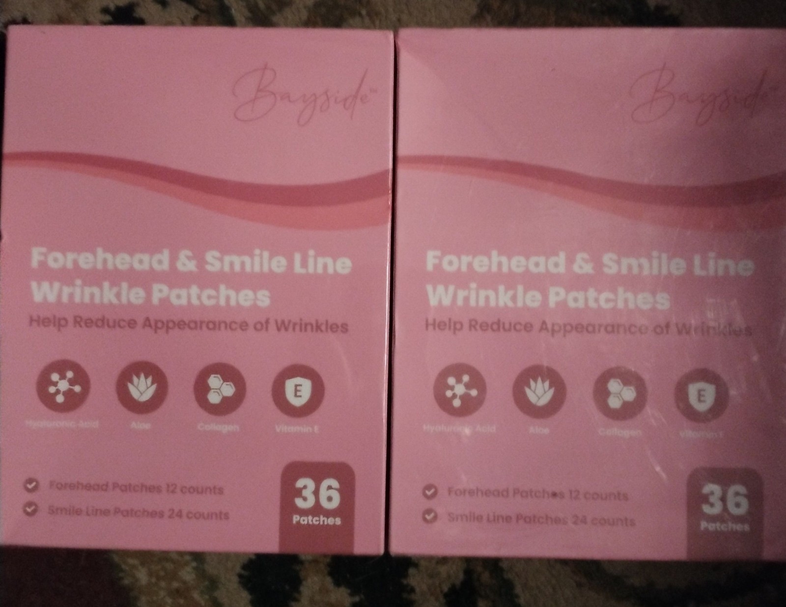 2 pack, Forehead Wrinkle Patches and Smile Line Set Hyaluronic Acid exp 01/2028