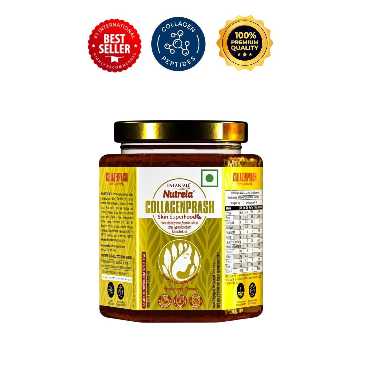 Nutrela Collagen Prash Skin Glow Anti Aging 400g Strawberry