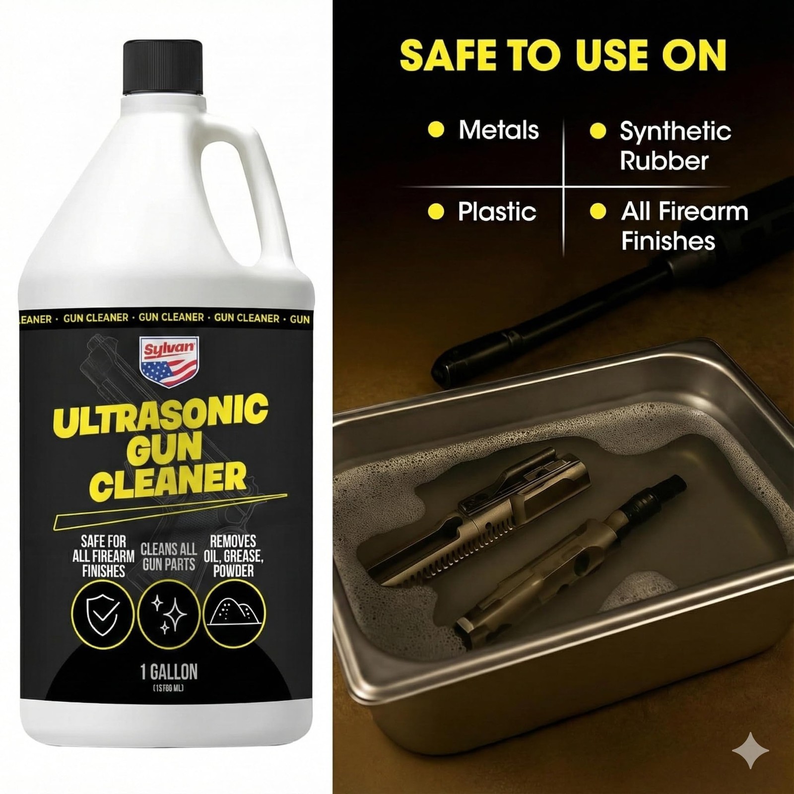 Ultrasonic Gun Cleaner Solution Concentrate + Free Cleaning Cloth | 1 Gallon