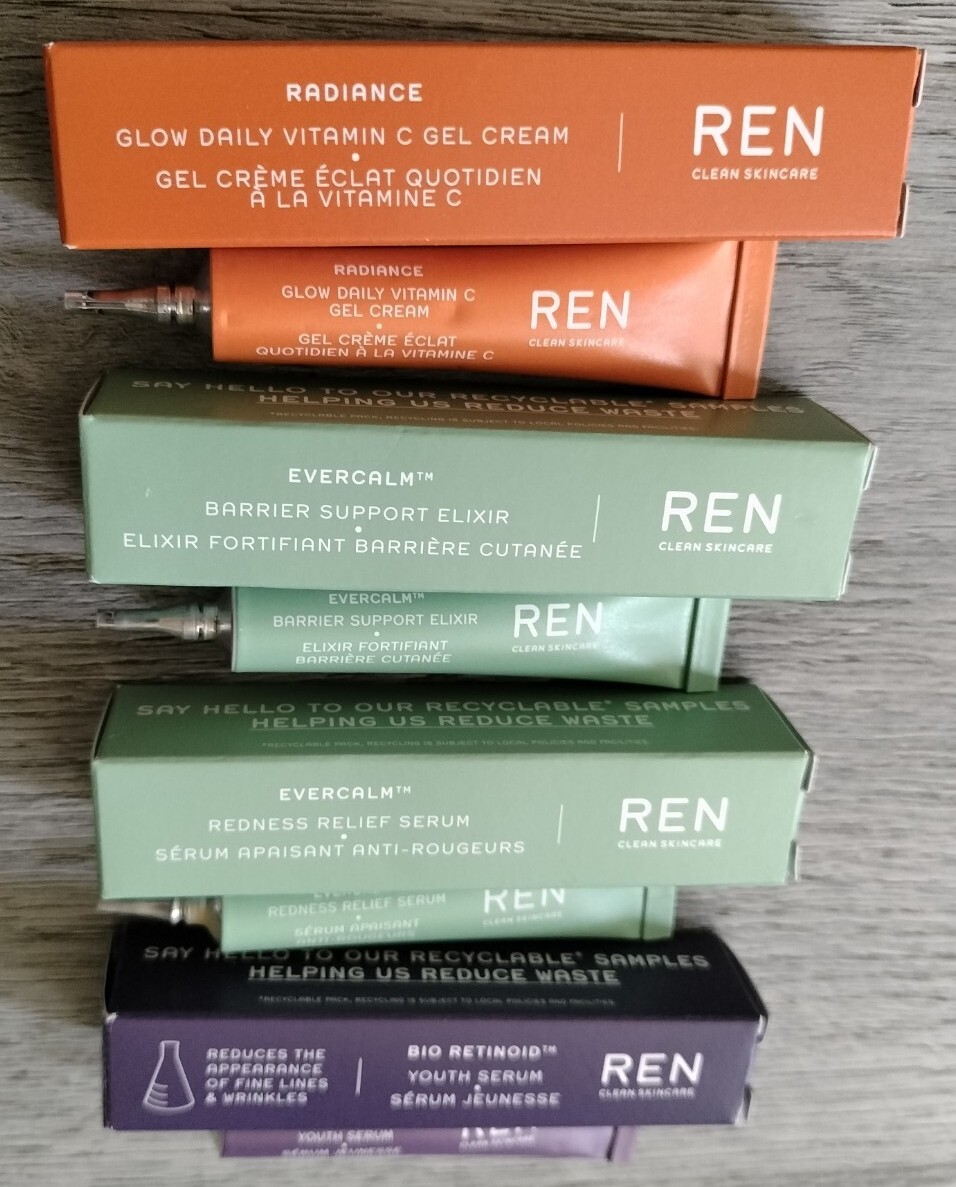 REN Bio-Retinoid Serum+Radiance Gel Cream+Evercalm Barrier Elixir+Redness Relief