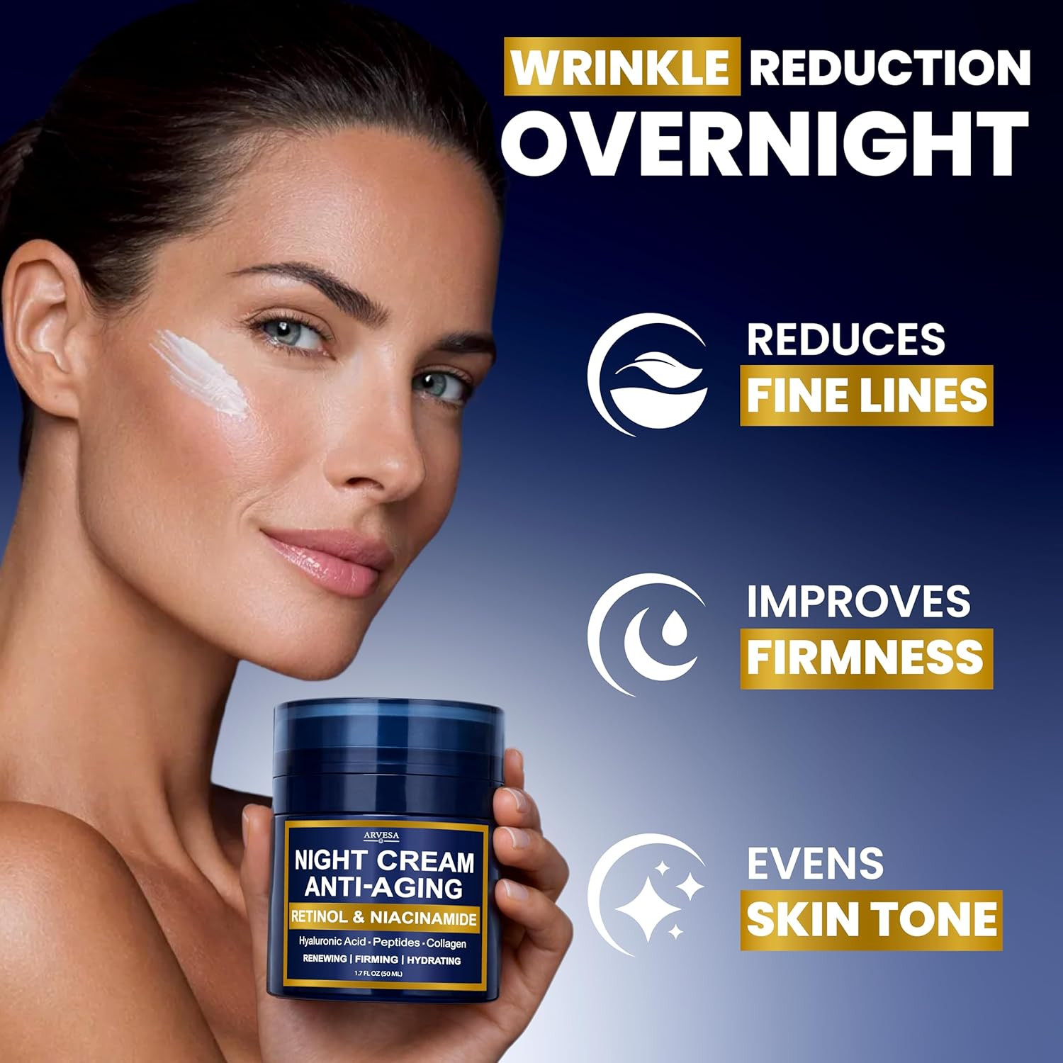 Night Cream for Women anti Aging – Night Moisturizer for Face with Retinol, Pept