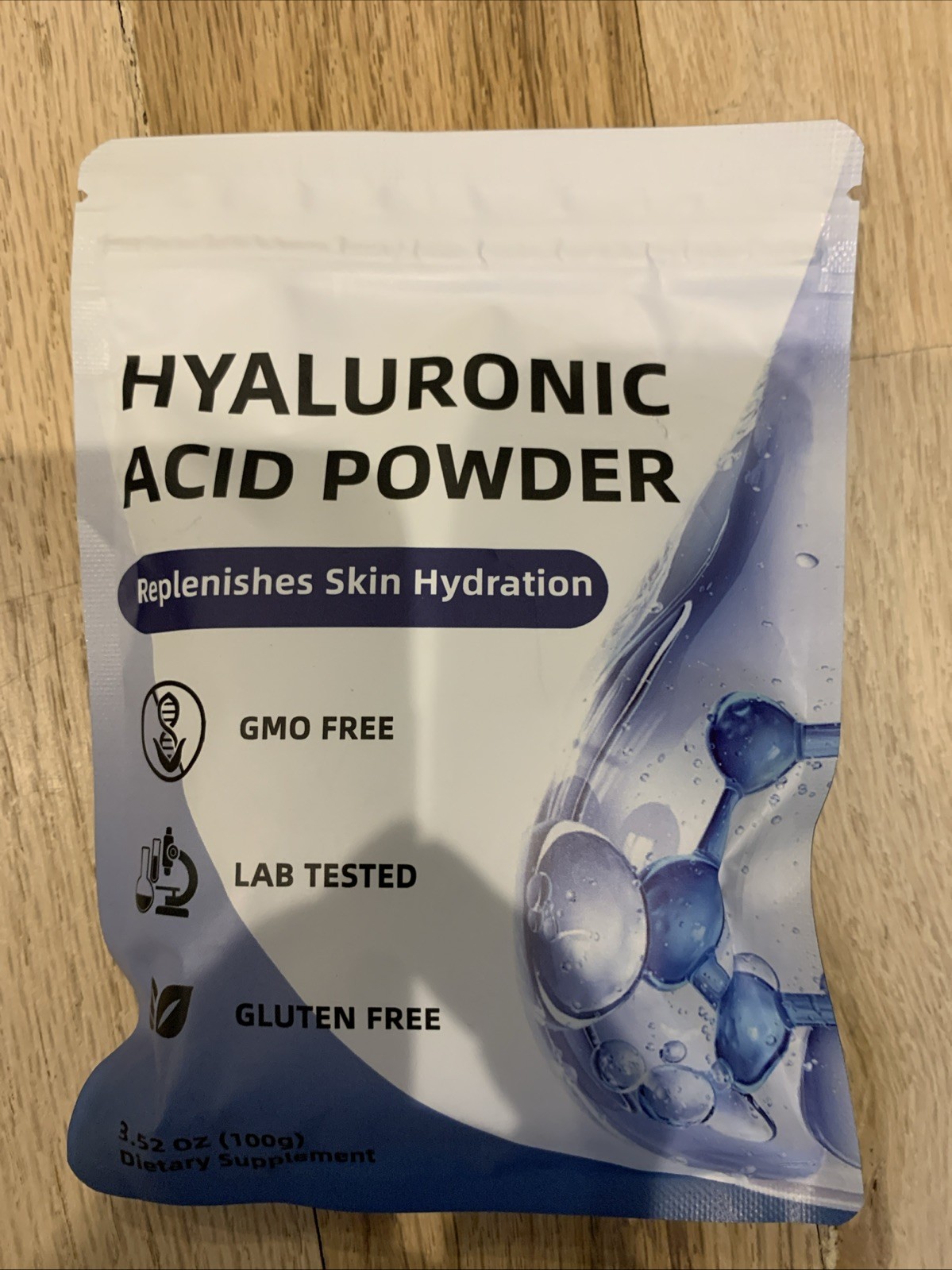 Hyaluronic Acid Powder For Skincare Replenishes Skin Hydration 3.52 Oz (7/2027)