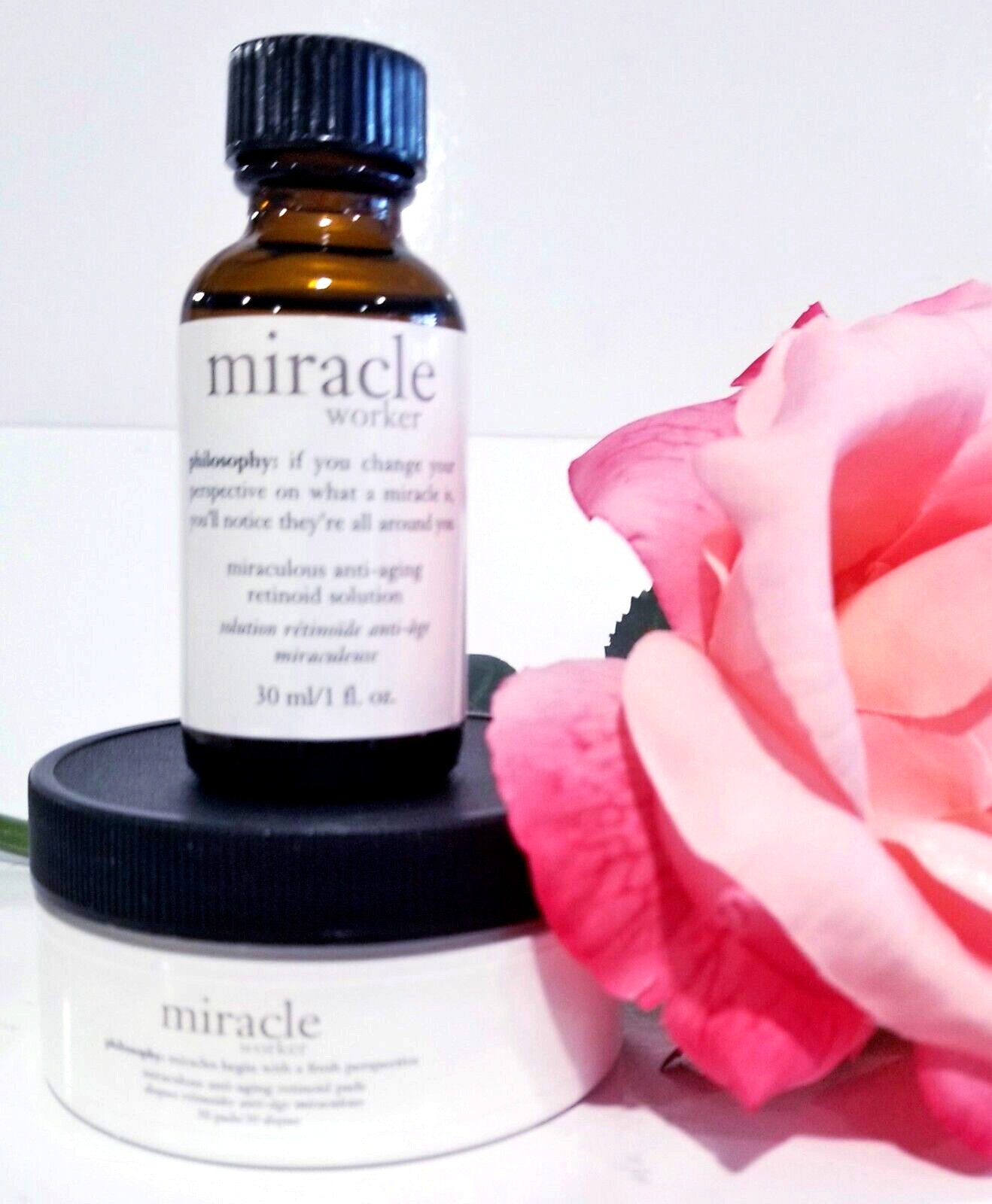 PHILOSOPHY Miracle worker Anti Aging Retinoid Pads and Solution 30 pads 1 oz!