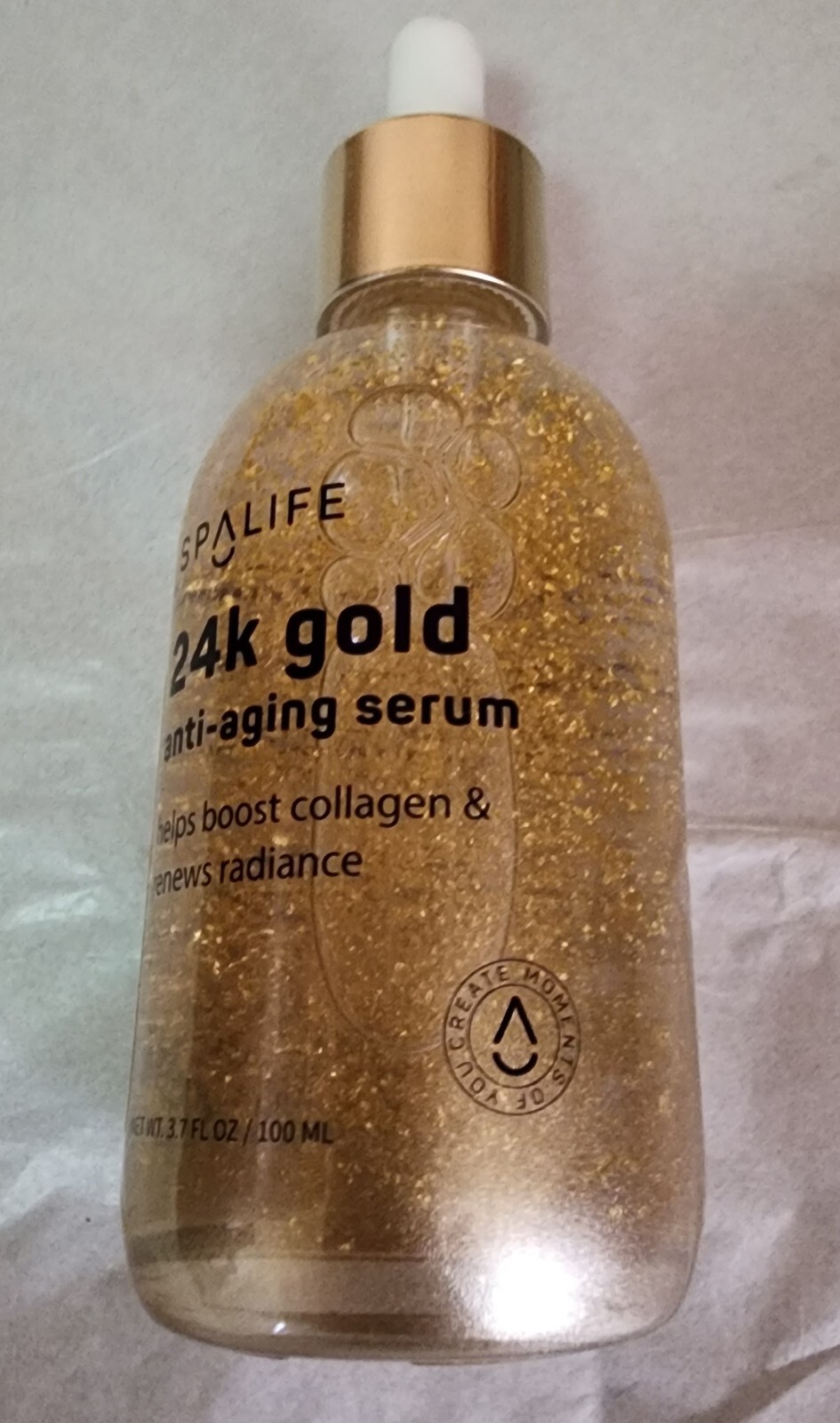 SpaLife 24K Gold Collagen Infused Anti-Aging Serum for Firm Supple Skin 3.7 oz