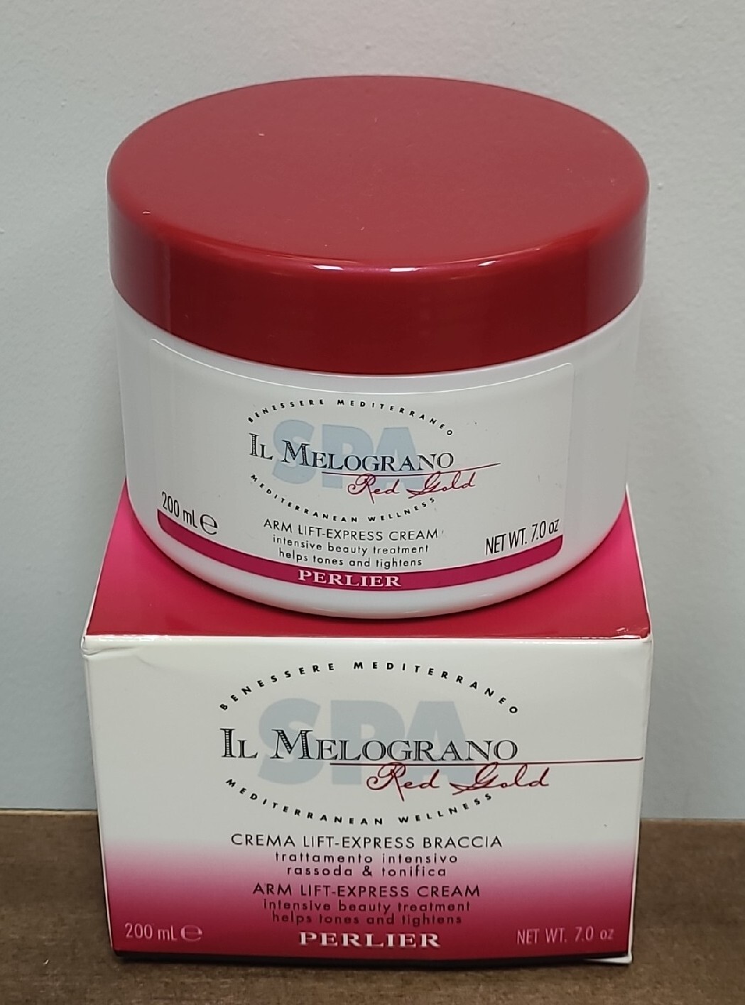 Perlier Pomegranate Arm Lift Express Cream Red Gold 7 ounce New Boxed