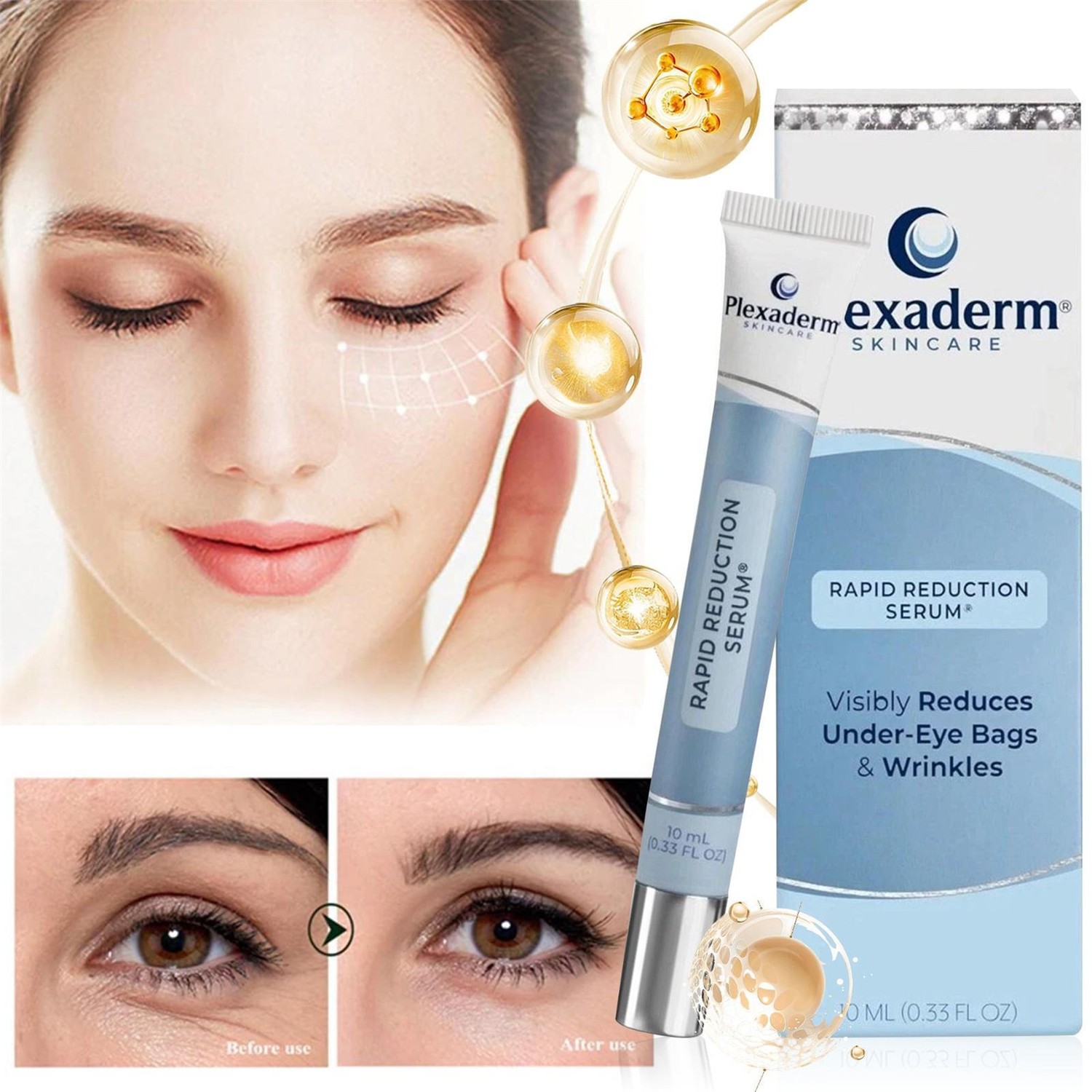 🔥Plexaderm Rapid Reduction Serum 0.33oz Visibly Reduces Under-Eye Bags,Wrinkles