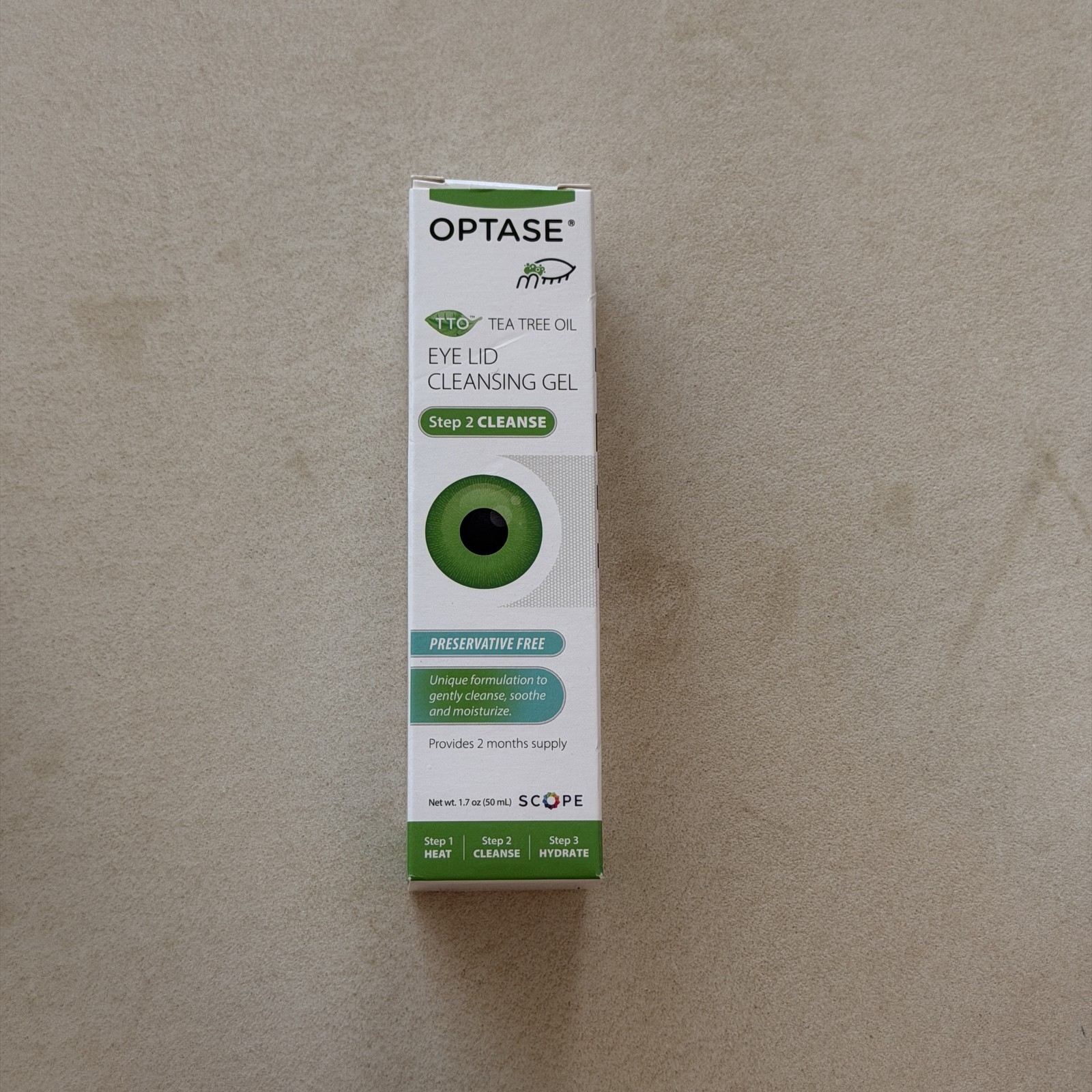 Optase Eye Lid Cleansing Gel Tea Tree Oil 1.7oz NEW