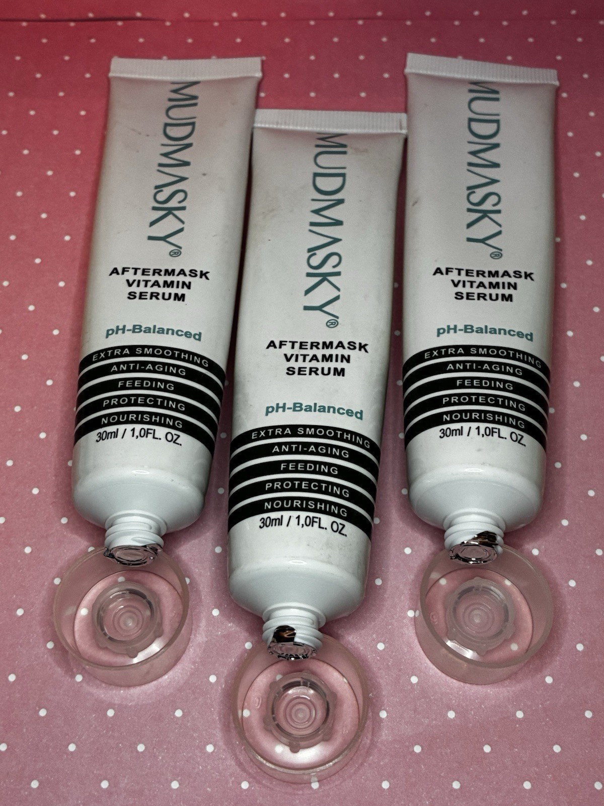 (3) Mudmasky Aftermask Vitamin Serum $54 MSRP EA $162 Value Full Size New Sealed