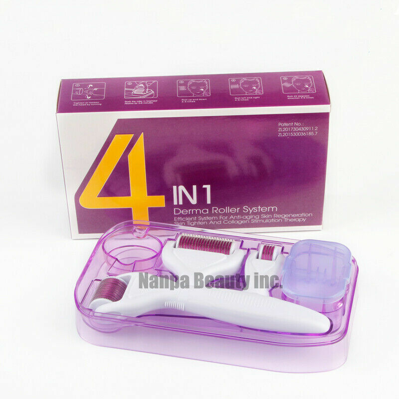 4in1 Microneedle Derma Roller Set Skin Therapy Anti-aging Wrinkles Micro Needles