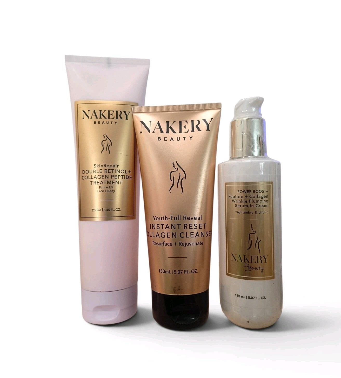 Nakery Beauty Collagen & Retinol Anti Aging 3 Piece Bundle SEALED