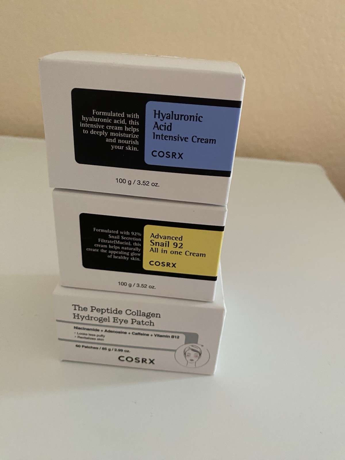 Collagen Eyes Patch 60 Plz COSRX Snail 92 Cream 3.52 Oz Hyaluronic Acid Cream
