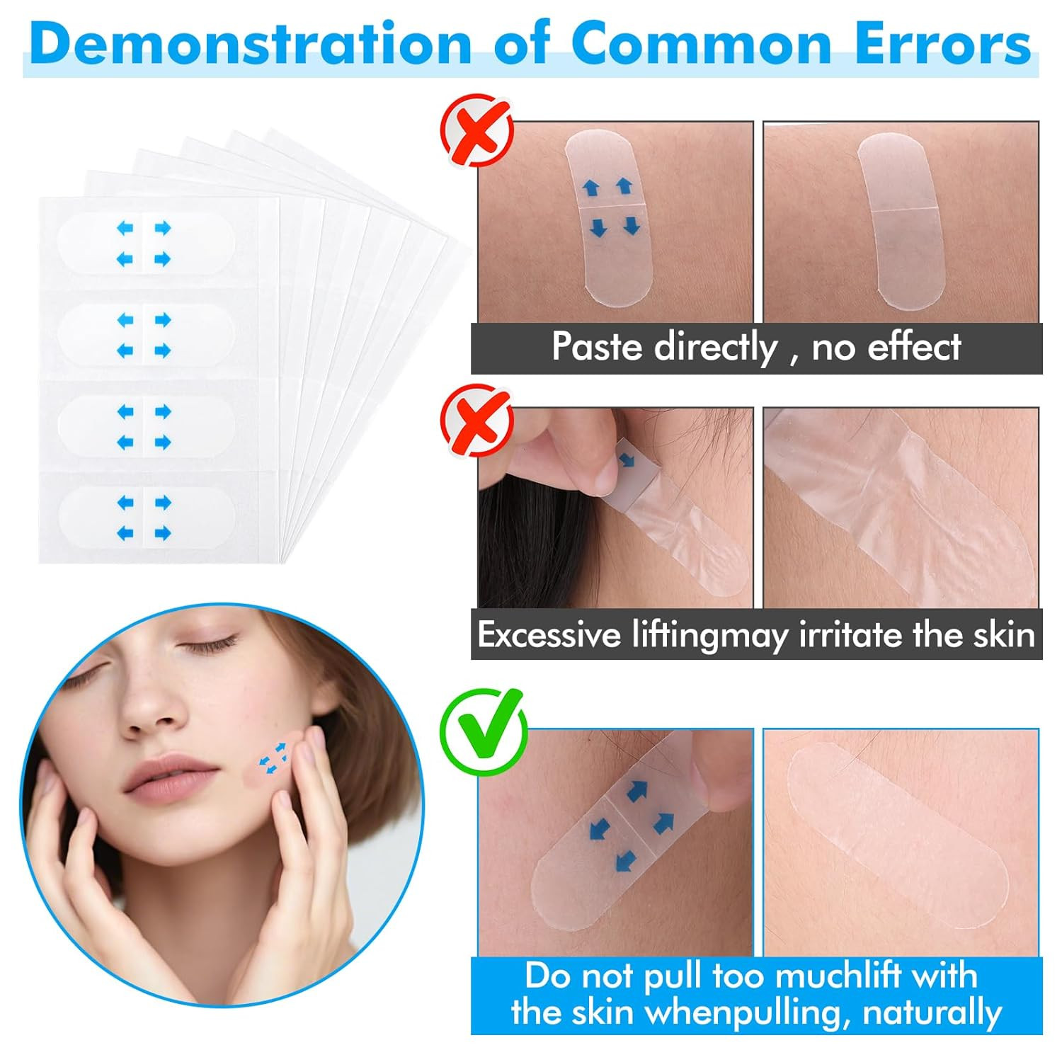 120PCS Face Lift Tape, Face Tape Lifting Invisible, Waterproof Face-Lifting Stic