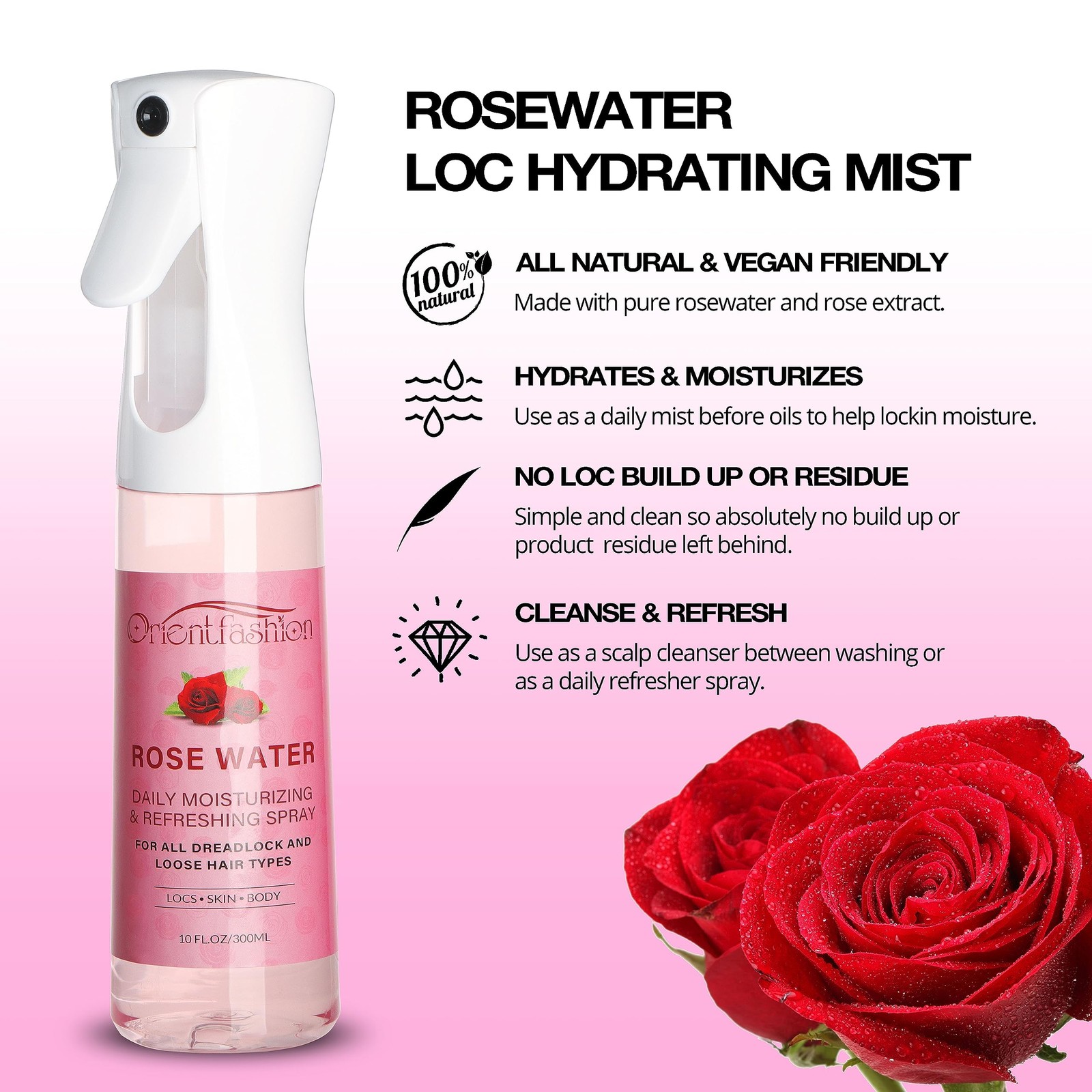 Orientfashion Moisturizing Refreshing Spray 10 Fl Oz (Pack of 1), Transparent