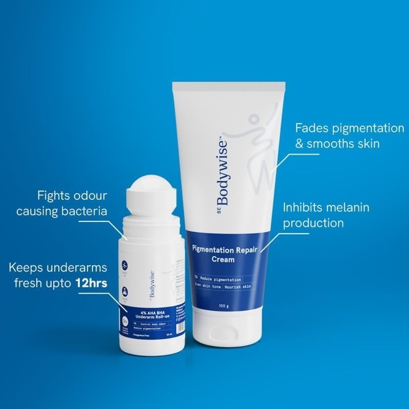 Be Bodywise Pigmentation Kit | Roll-On & Cream | Fades Dark Spots & Odor