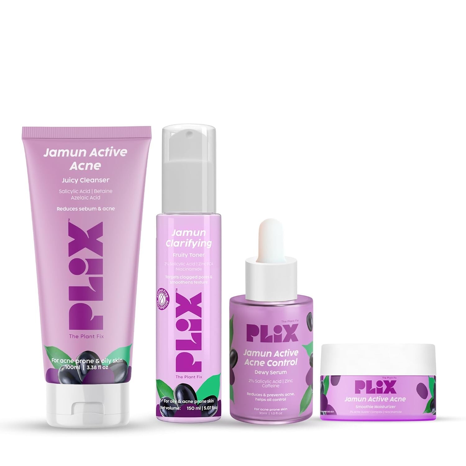 The Plant Fix Plix Jamun Active Acne Range Kit -Reduces Active Acne & Detoxifies