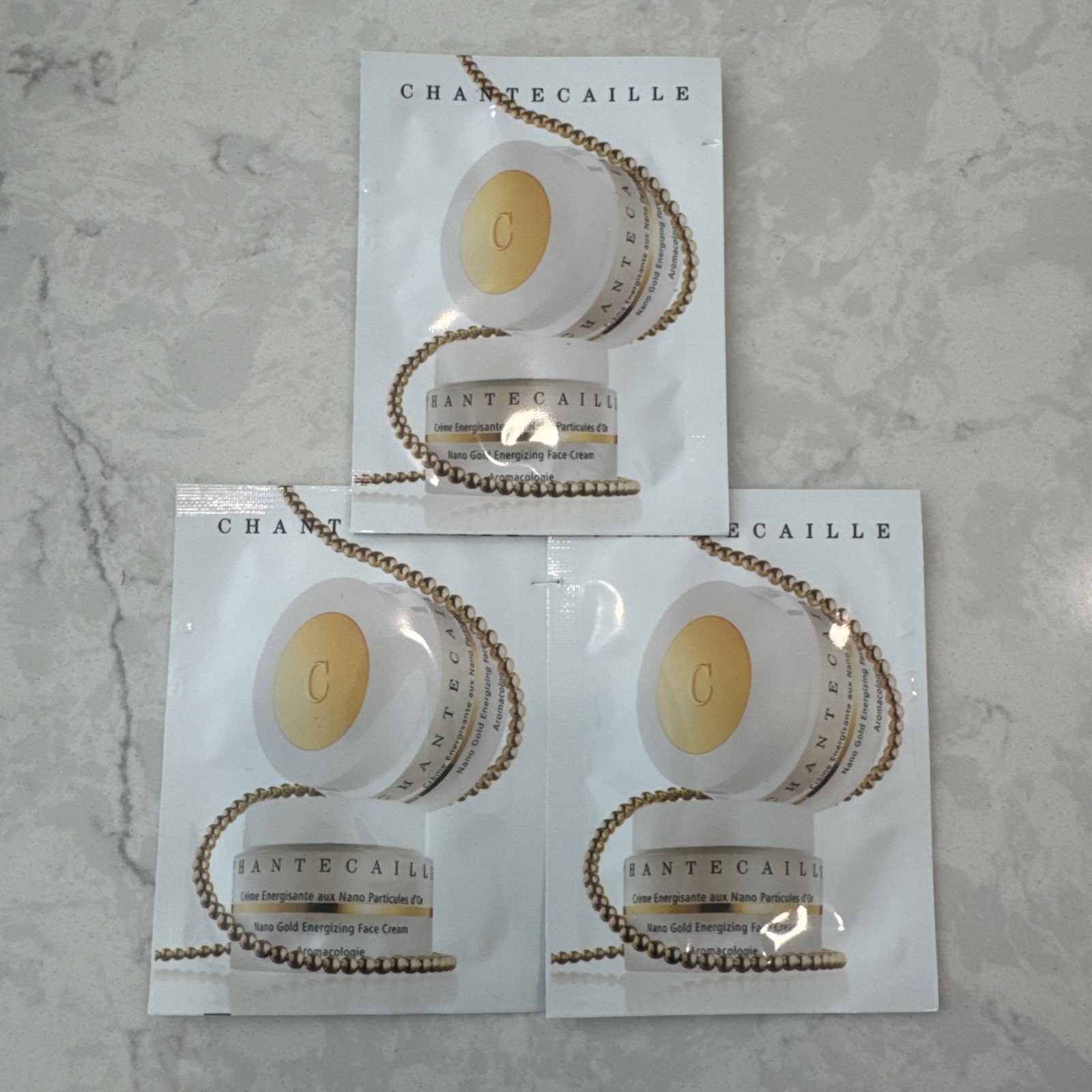 3 Chantecaille Nano Gold Energizing Face Cream 2ml / .07 oz each packet
