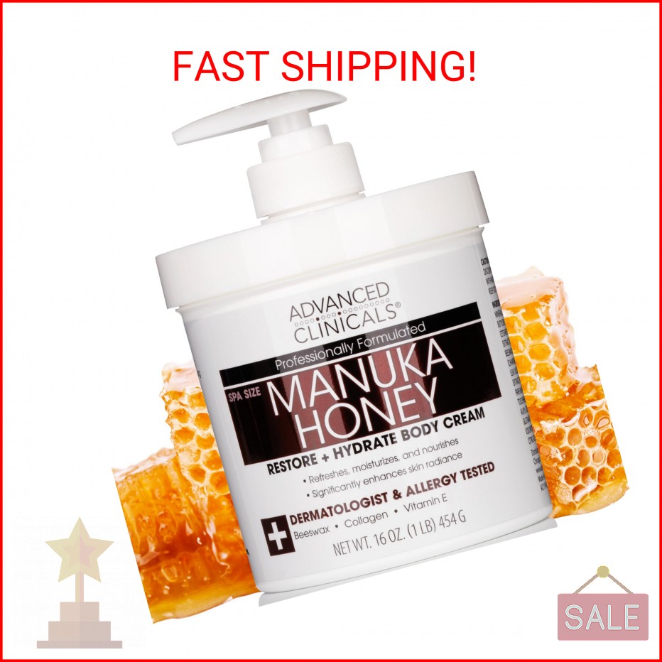 Advanced Clinicals Manuka Honey Body Cream For Women & Men | Body Butter Lotion