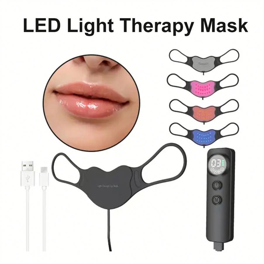 Hand Held Beauty Machine Blue/Red Light Therapy Waterproof Facial Lip Mask Care