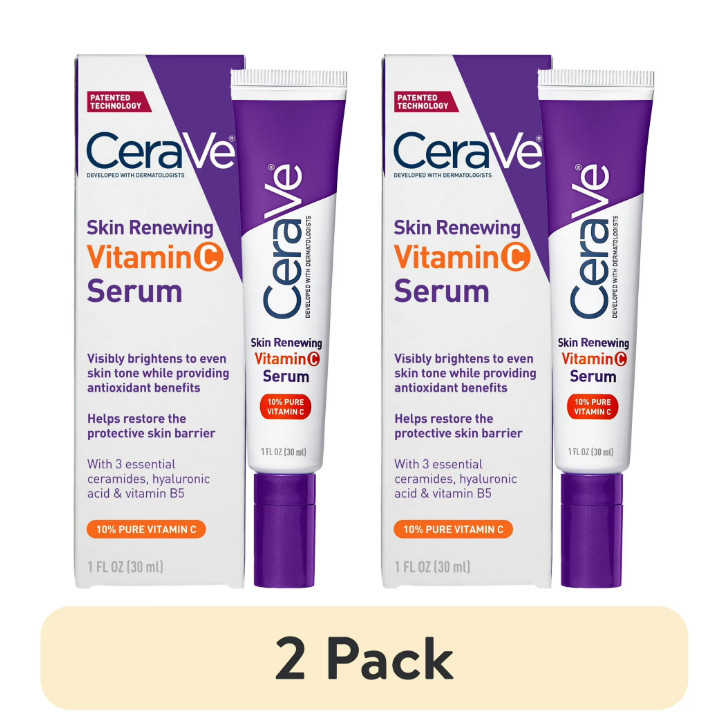 2 Pack CeraVe Skin Renewing Vitamin C Brightening Serum Antioxidant 1 OZ