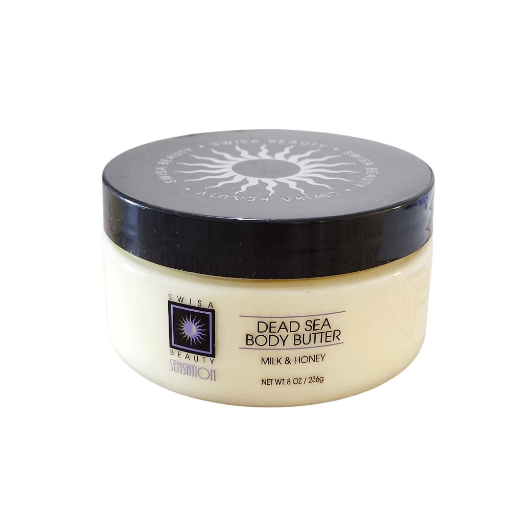 Swisa Beauty Dead Sea Body Butter, Milk and Honey – With Shea – 8 oz