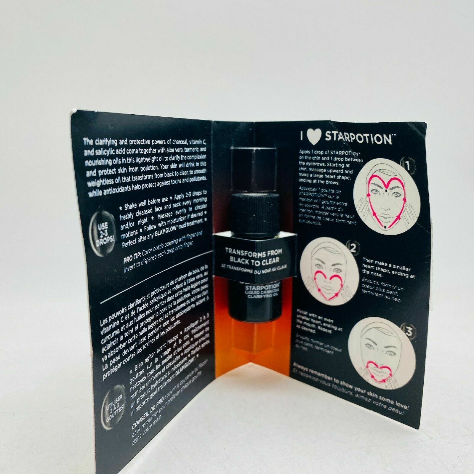 GLAMGLOW STARPOTION Liquid Charcoal Clarifying Oil – 4ml /.13oz – NEW