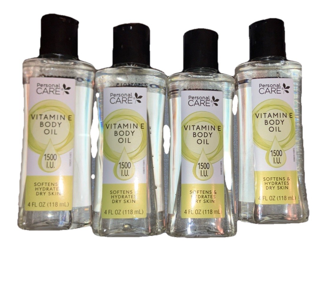(4) Personal Care Vitamin E Body Beauty Oil 1500 I.U. 4 fl oz Pack Soft Skin
