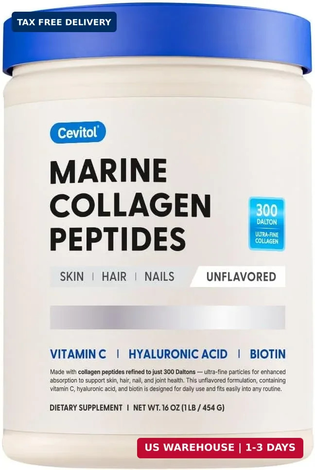 Cevitol Marine Collagen Peptides – Hydrolyzed 1 Pound (Pack of 1), White