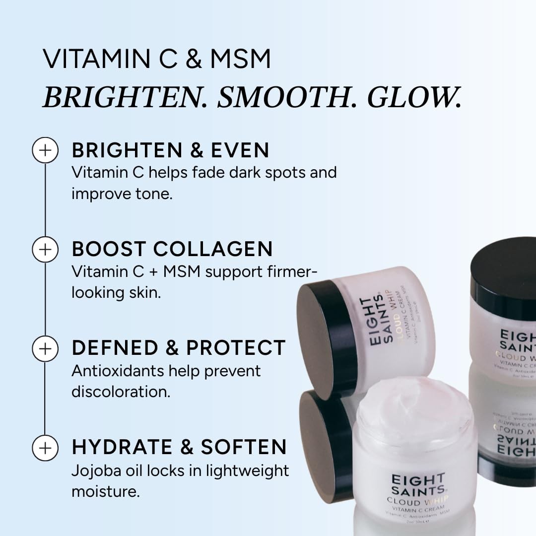 Eight Saints Skincare Cloud Whip Vitamin C Face Moisturizer Day Cream, Natural
