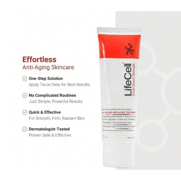 Live-Cell South Beach Skincare All In One Anti-Aging Treatment – 2.54 oz