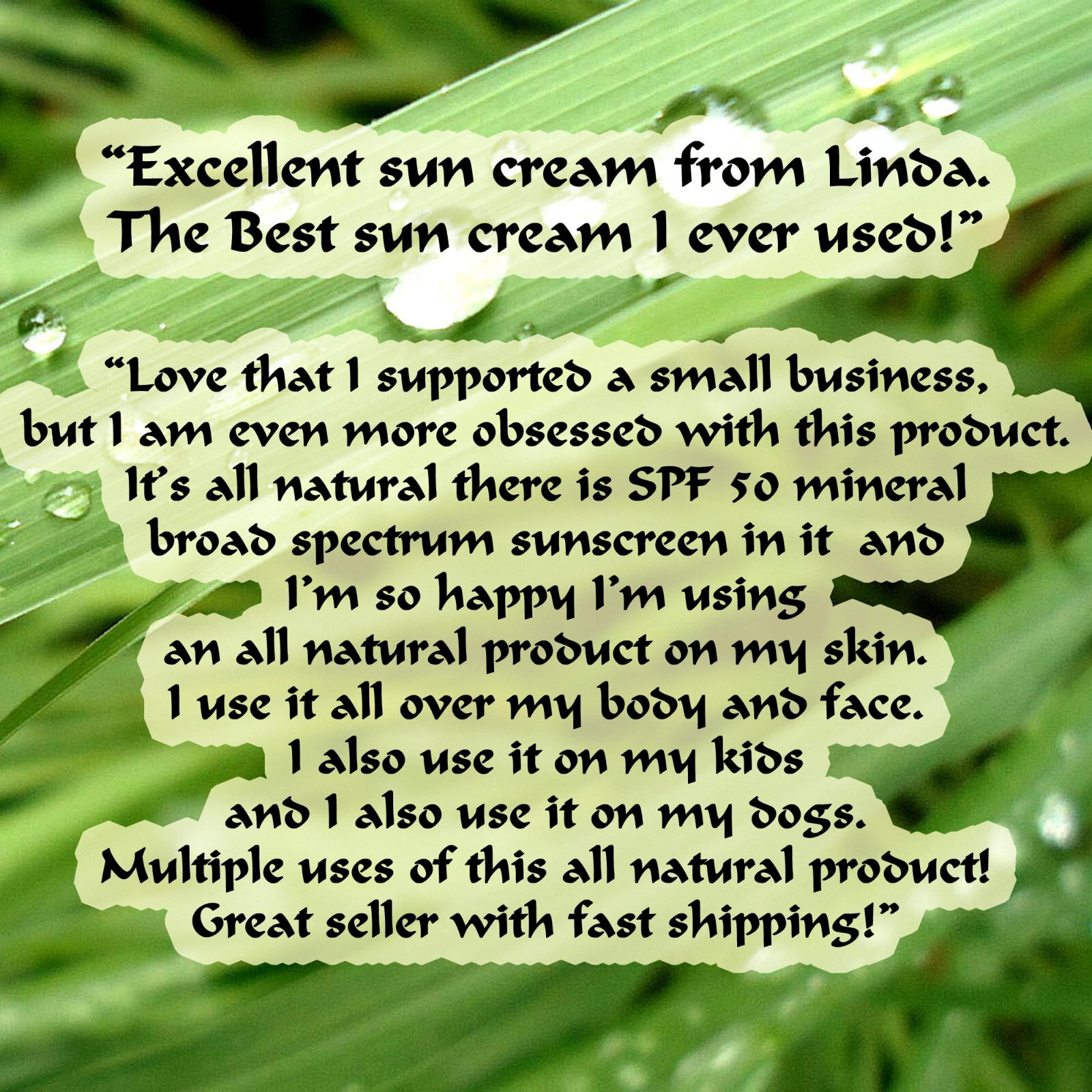 Tallow Sunscreen Cream SPF 50 4oz Sensitive Skin Pregnancy Nursing Mom Baby Safe