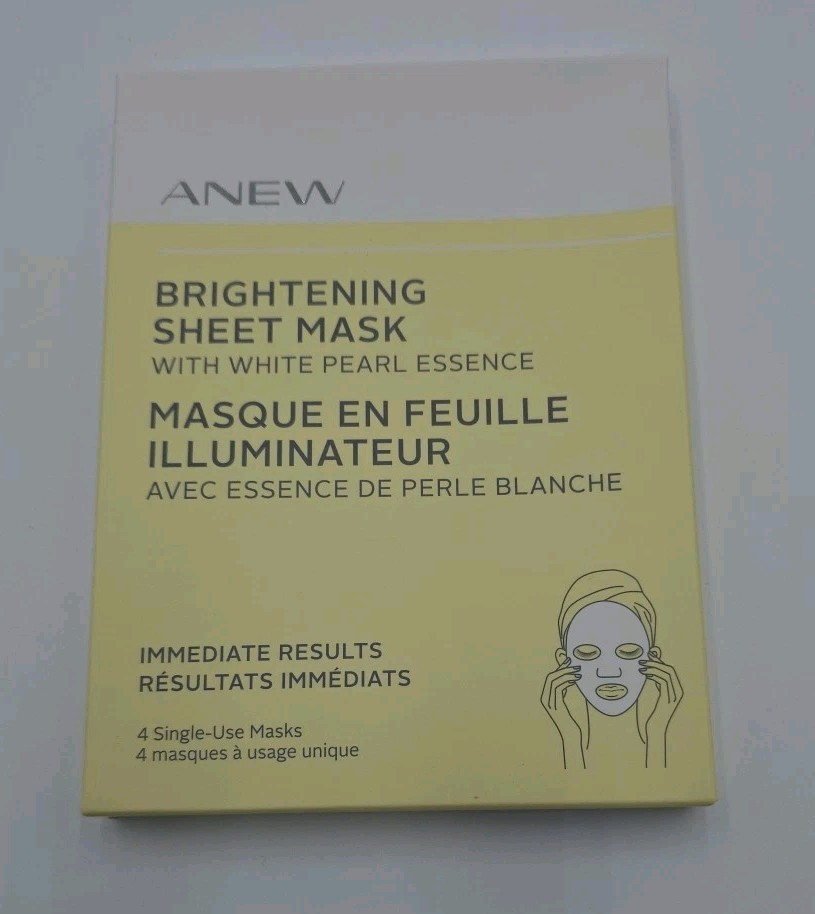Avon Anew Brightening Sheet Mask Box of 4 Single Use Masks New In Box