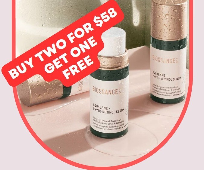 🚨 Biossance Phyto-Retinol Serum x 3 for ONLY $58! 💥 BUY 2, GET 1 FREE! 🔥 $216