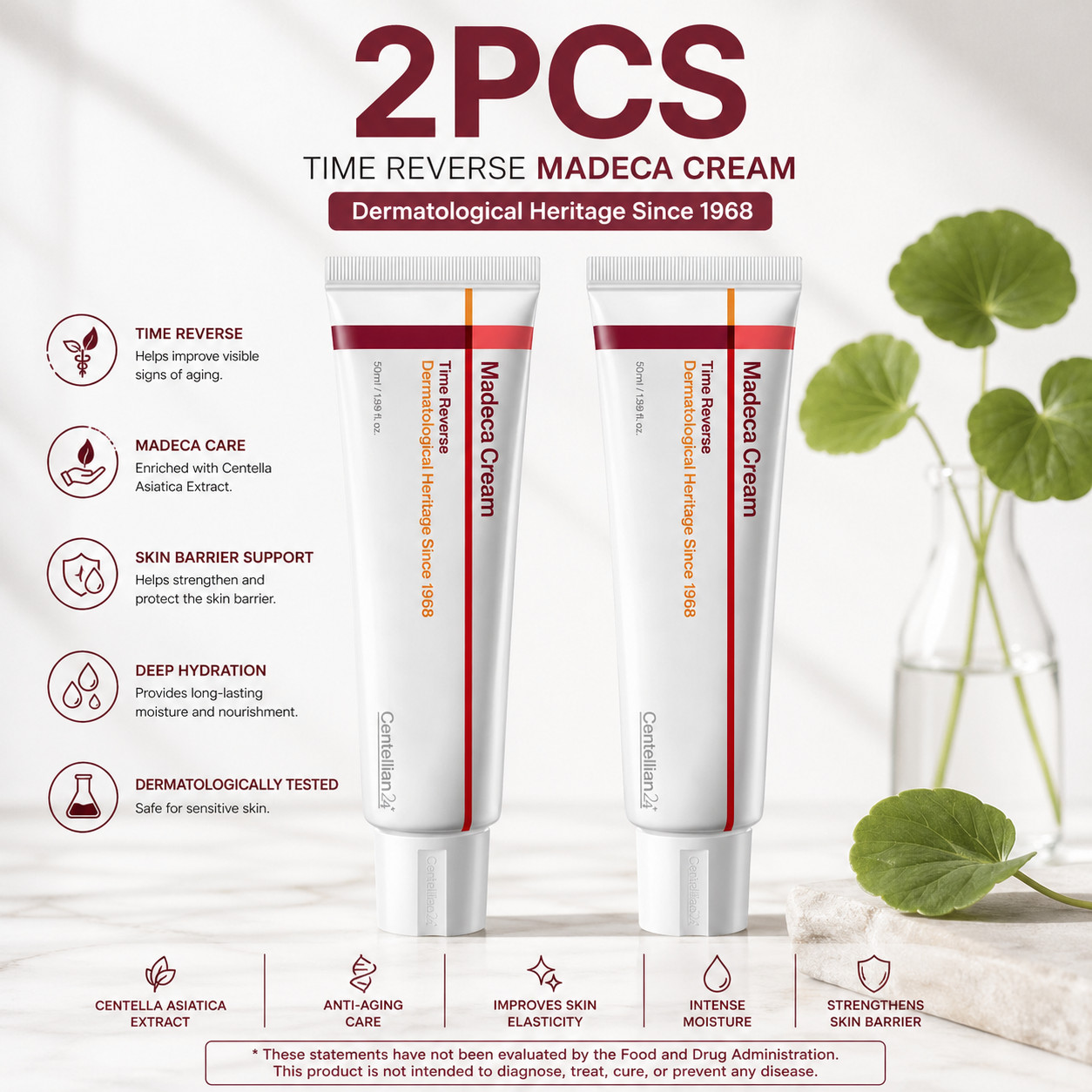 Centellian24 Madeca Cream Time Reverse 50ml x2 Anti Wrinkle Korean Skin Care