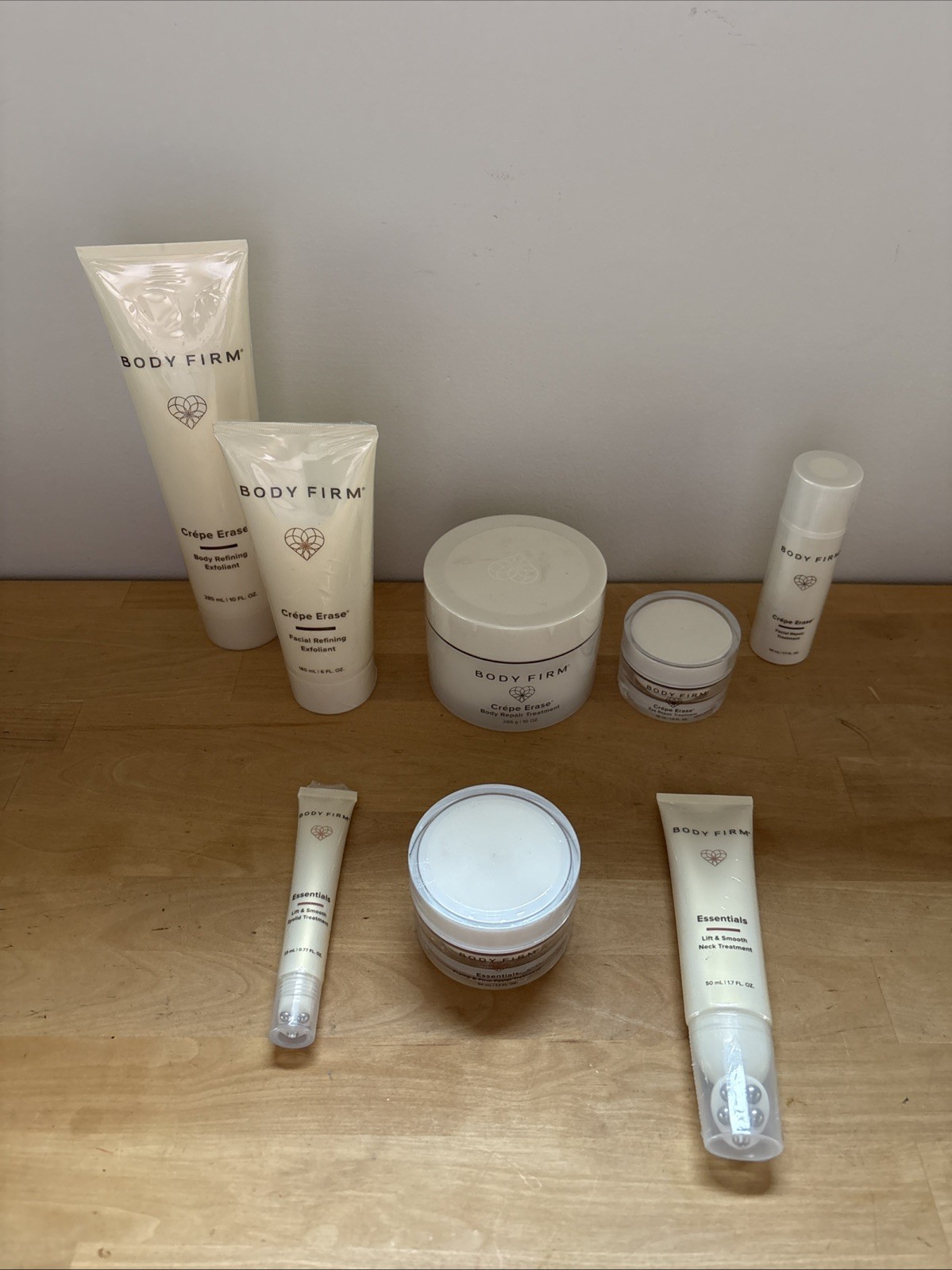 8 Pc Set BODY FIRM Crepe Erase & Essentials Body/Face REPAIR TREATMENT-SEALED