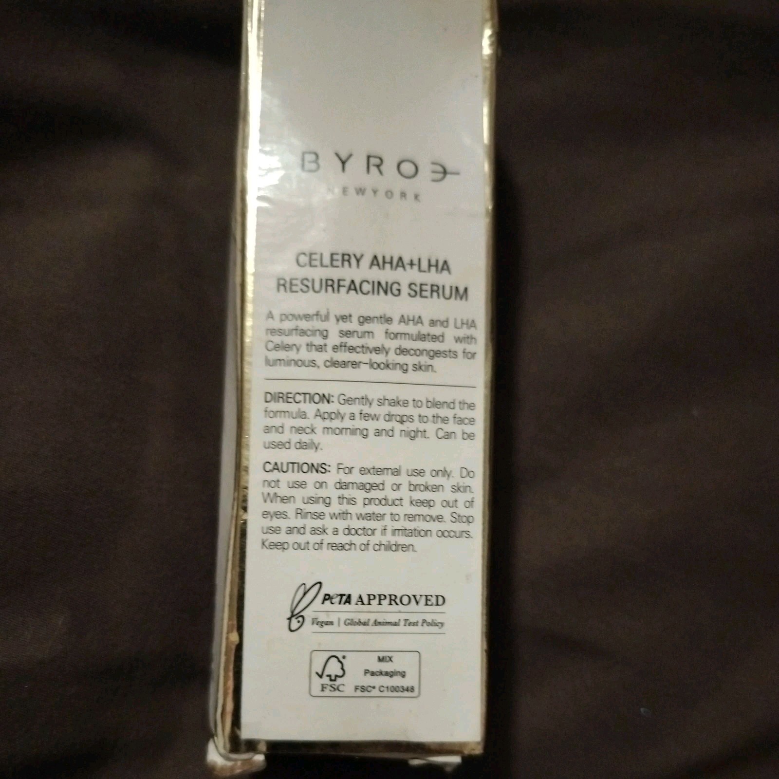 Byroe New York Celery AHA + LHA Resurfacing Serum 1.01 fl oz / 30 ml NIB