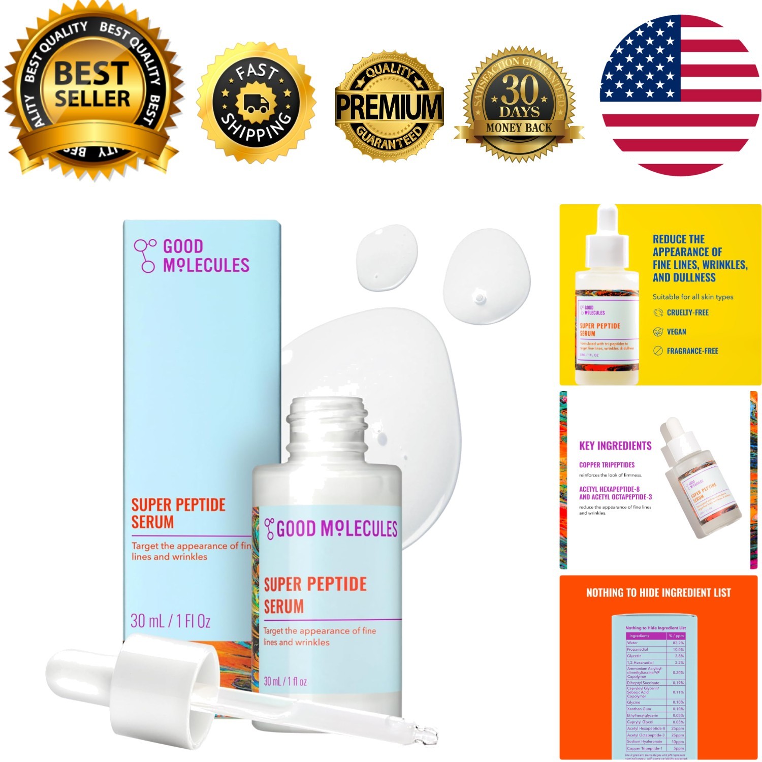 Luxurious Super Peptide Serum – Anti-Aging Formula with Copper Tripeptides