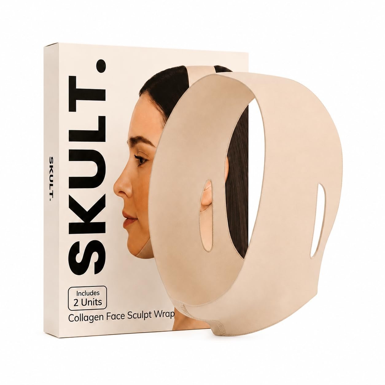 SKULT Collagen Face Sculpt Wrap for Chin & Jawline 2 PCS, Reusable Chin Strap fo
