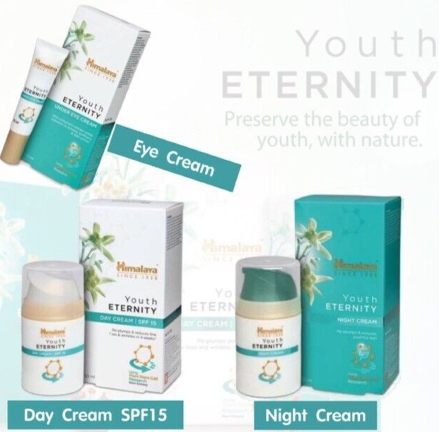 Himalaya Youth Eternity Day Cream 50ml + Night Cream 50ml + Under Eye Cream 15ml