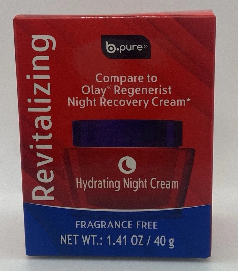 Night Recovery Face Cream / b- pure Revitalizing Hydrating Moisturizer 1.36oz