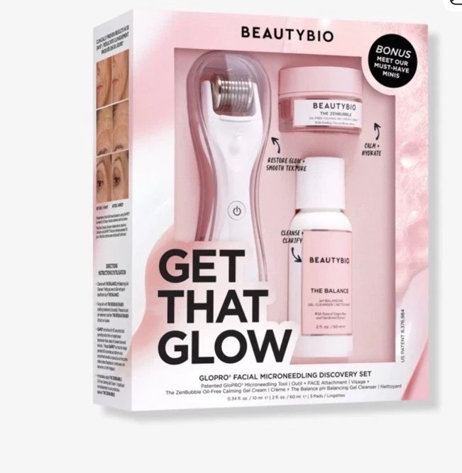 Beauty Bio GloPRO Get That Glow Facial Microneedling Discovery Set NEW