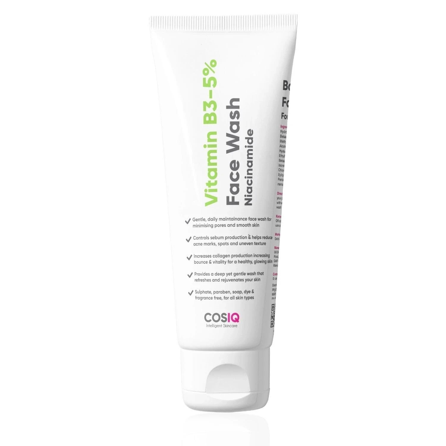 Vitamin B3-5% Niacinamide Face Wash for Smooth and Even Skin, Tan Removal & Glow