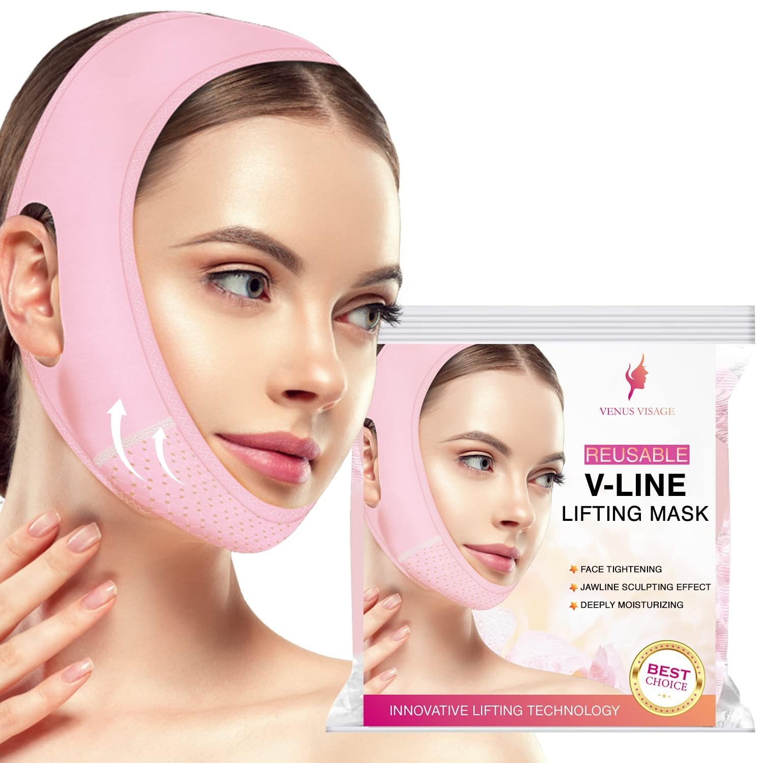 Comfortable Chin Strap for Defined Jawline – Plush Fabric & Adjustable Fit