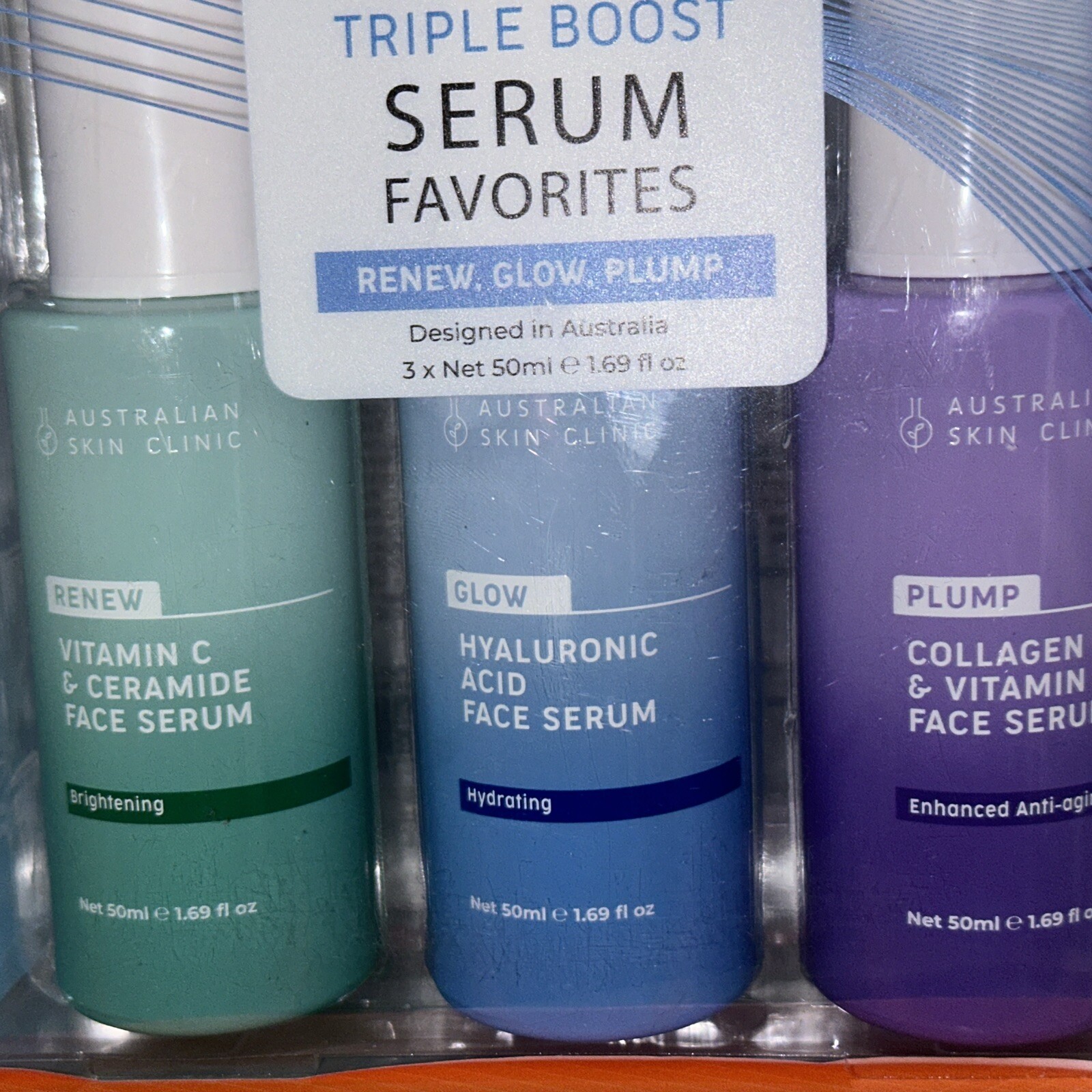 Australian Skin Clinic Triple Boost Serum COLLAGEN +HYALURONIC+ VITAMIN C 3×1.69