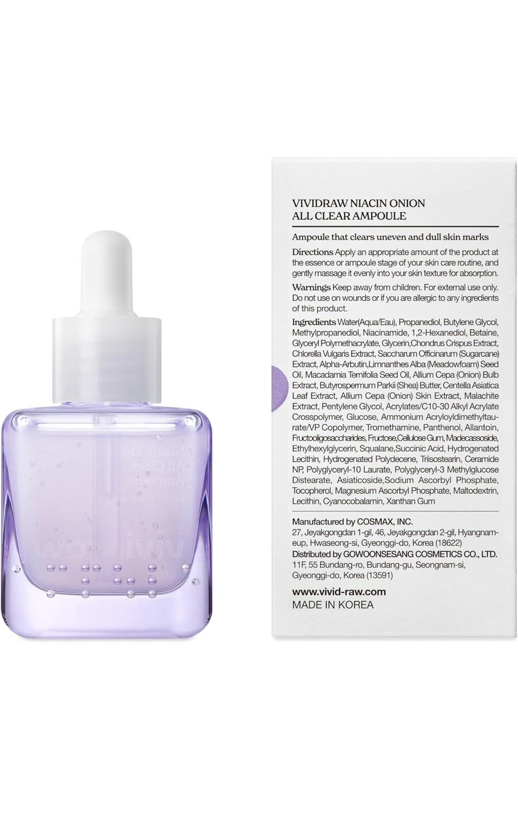 Vividraw Niacin Onion All Clear Capsule South Korea Ampoule 40ml – US Seller