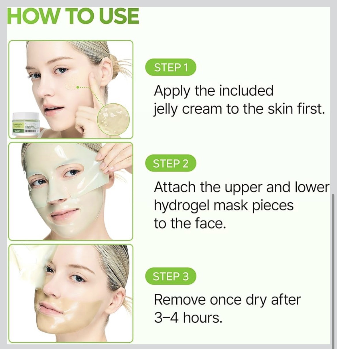 CACTOX DE-PUFFING Pore Relief GEL MASK 4EA with Cactus Cooling Reduce Puffiness