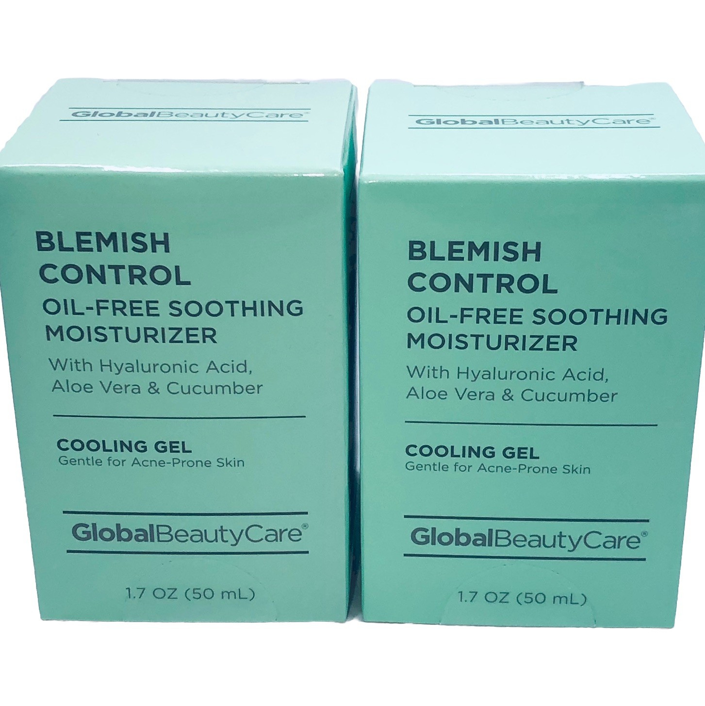 2 Global Beauty Care Blemish Oil-Free Soothing Moisturizer Aloe Vera Cooling Gel