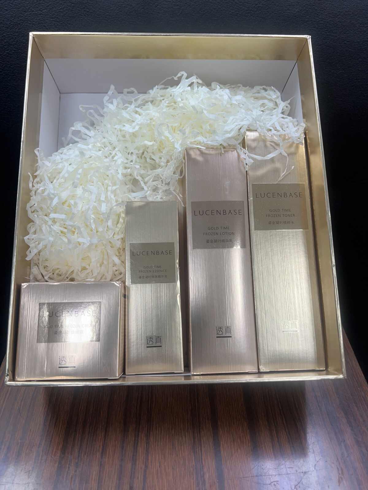 Lucenbase 4pcs set. Gold time Frozen Cream, Essence, Lotion & Toner. NIB -«Rare»