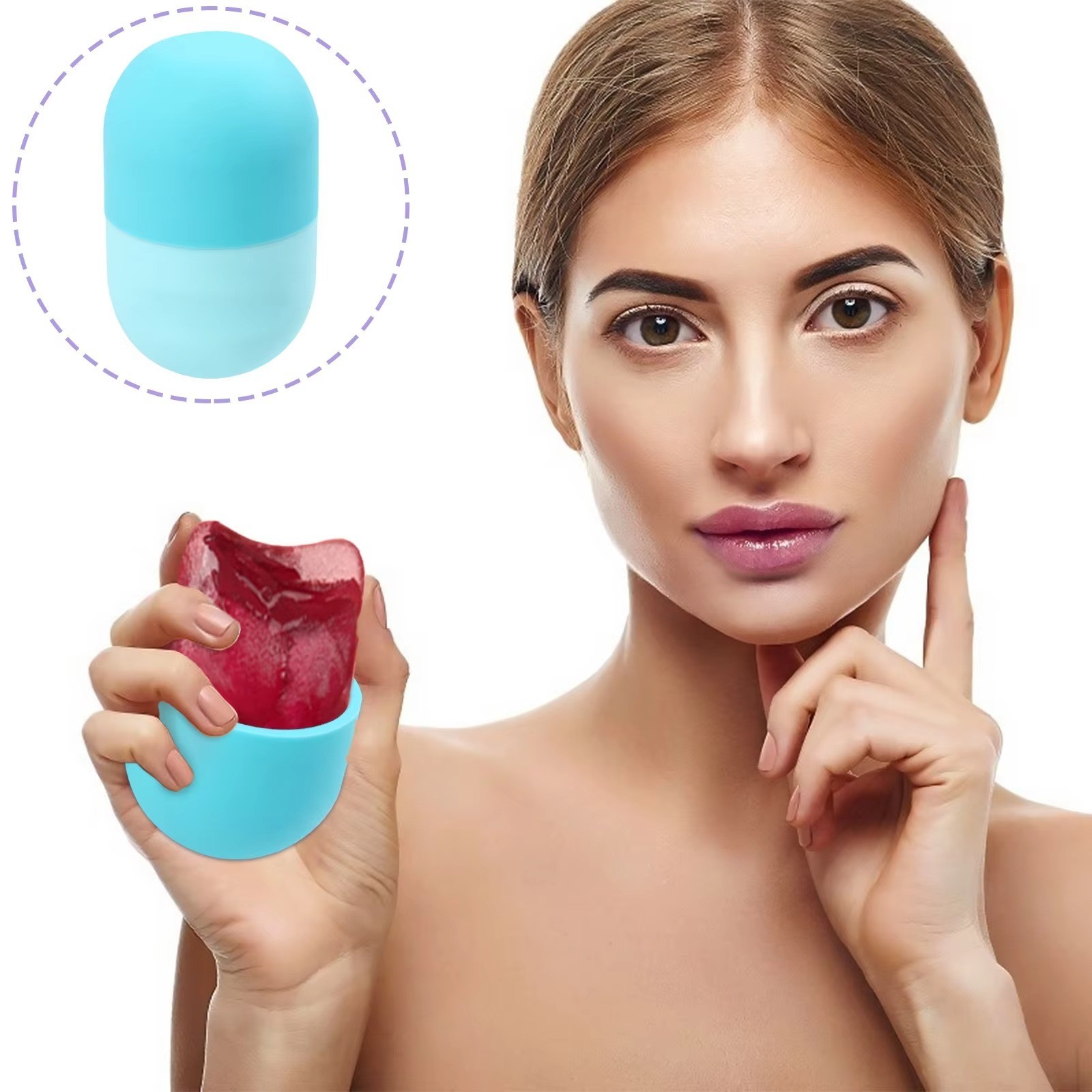 Facial Silicone Skin Care Massager Flexible Manual Ice Mold Face Massage Tool