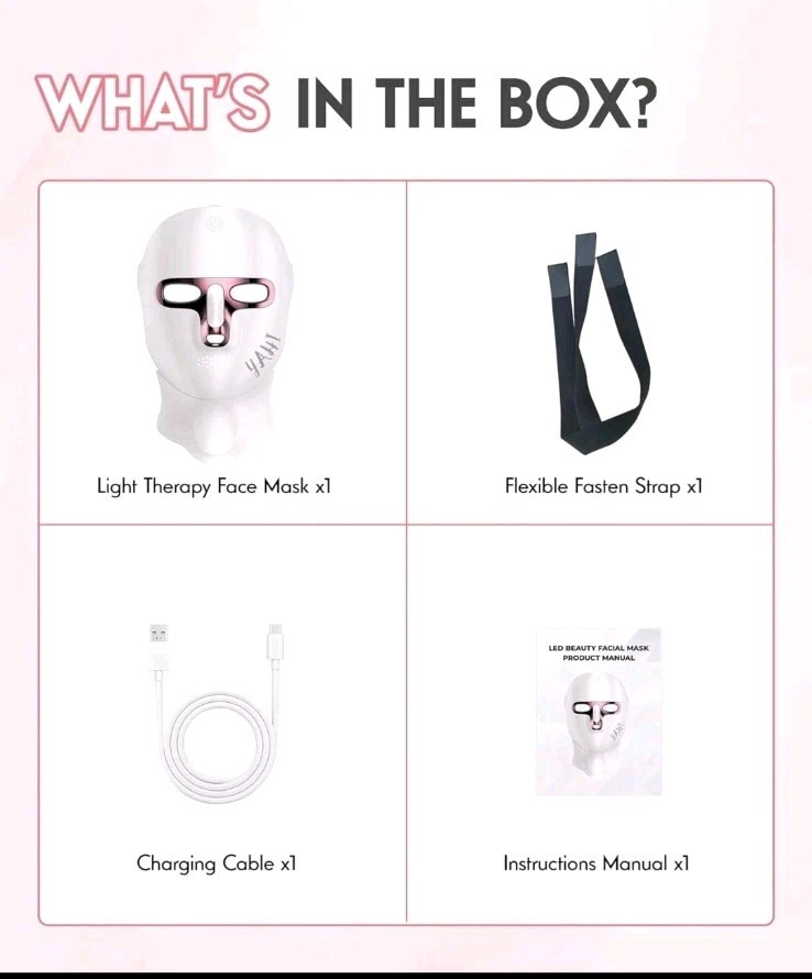 Yahi Red Light Therapy for Face and Neck, Rechargeable and Ergonomic Design for